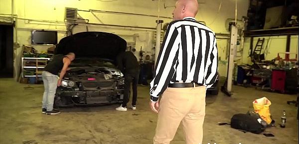  Auto service owner respects his boys with blowjobs and anal